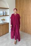 Zarife  Üçlü Pantolon Takım Bordo  BORDO