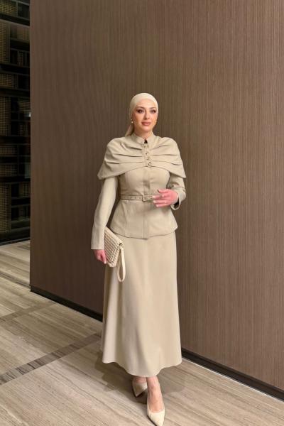 Zeliha Etekli Takım Bej BEJ