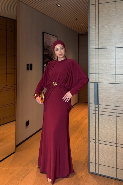 Zülfiye Elbise Bordo BORDO