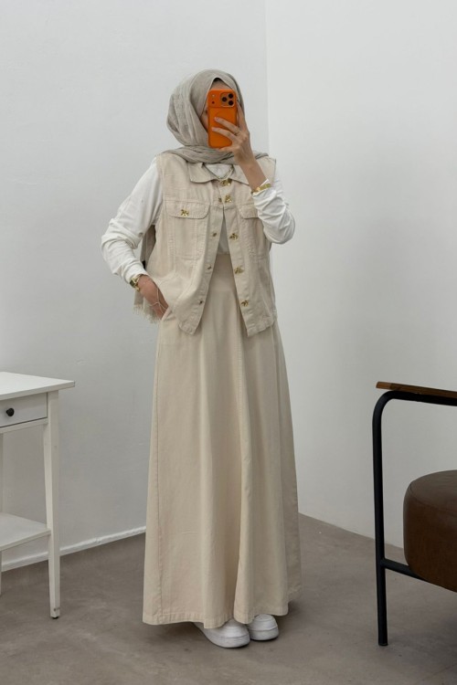 8261 Gabardin Kot Etekli 3 Lü Takım