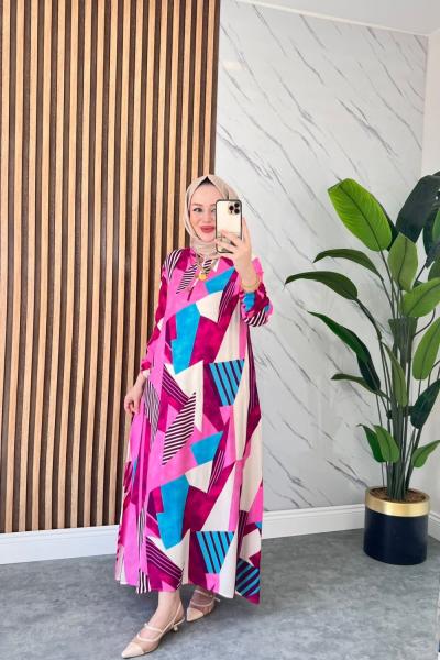 Flora Pamuklu Vİskon Elbise