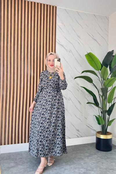 Güz Pamuklu Vİskon Elbise