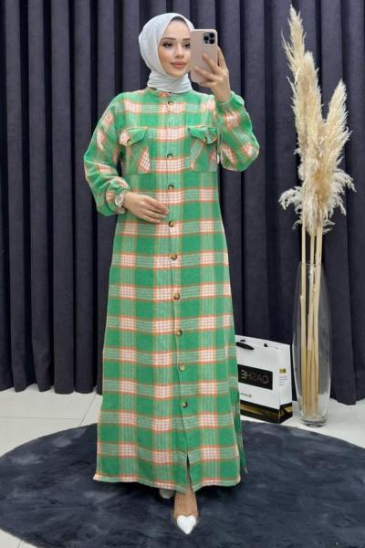 Havin Şanel Kap Çift Çepli - Yeşil