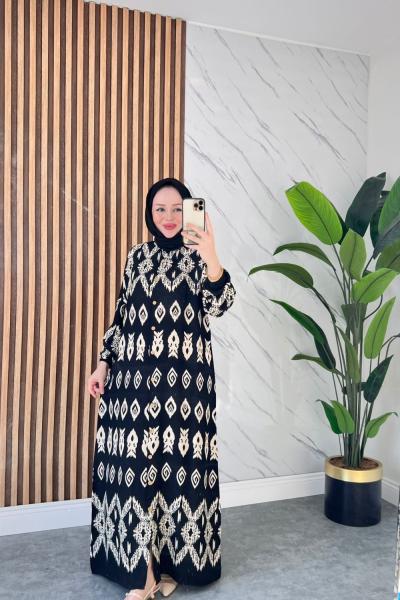 Hilal Pamuklu Viskon Elbise