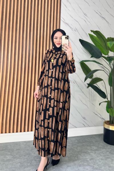 Tiran Pamuklu Viskon Elbise