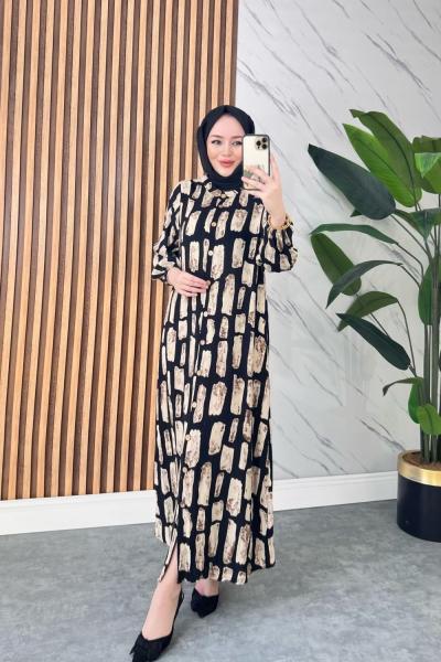 Tiran Pamuklu Viskon Elbise