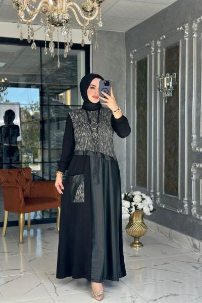 Adalina Elbise Siyah Siyah