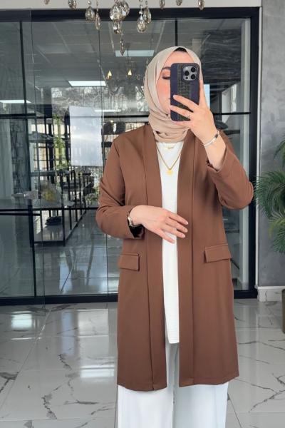 Ahsa İçlik Ceket-Kahverengi Kahverengi