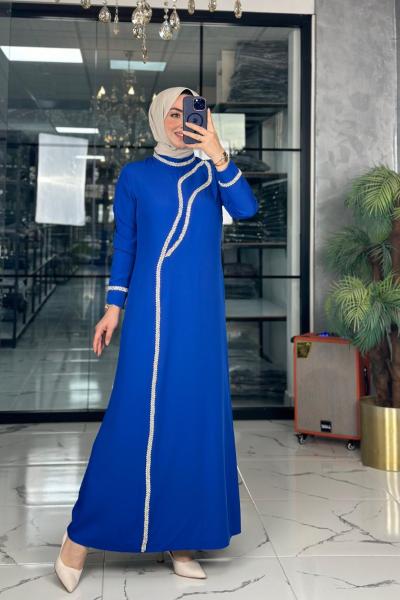 Alina Elbise-Saks mavi Saks Mavisi