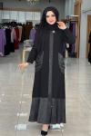 Almina Ferace Siyah Siyah