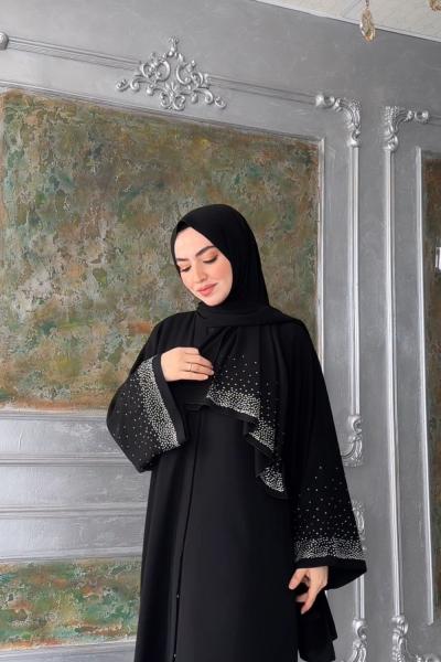 Azure Abaya-Siyah Siyah