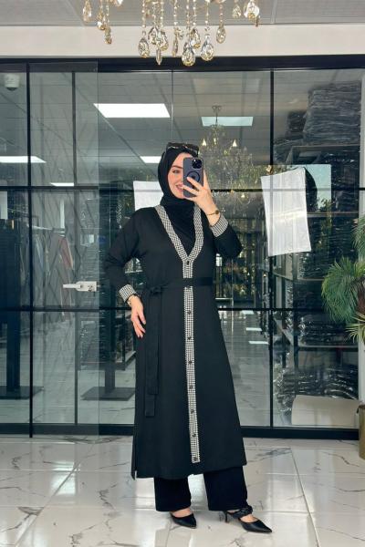 Bahar Hırka Siyah Siyah