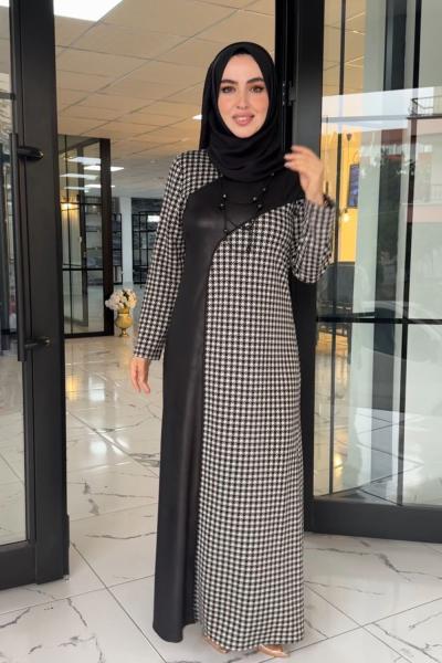 Bella Deri Kombin Elbise Siyah