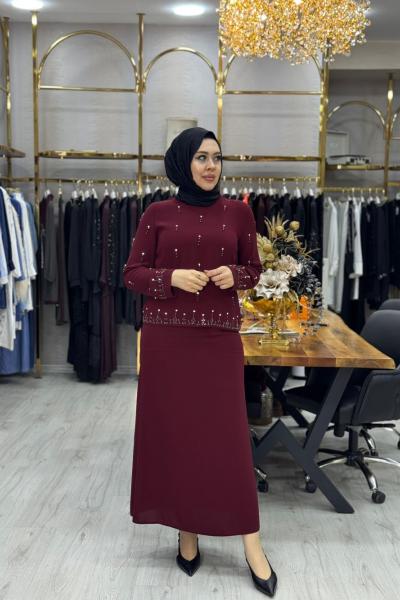 Ceylin Takım Bordo Bordo