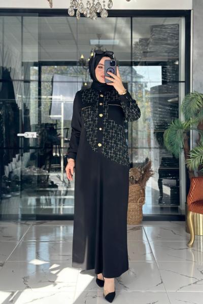 Deren Elbise Siyah Siyah