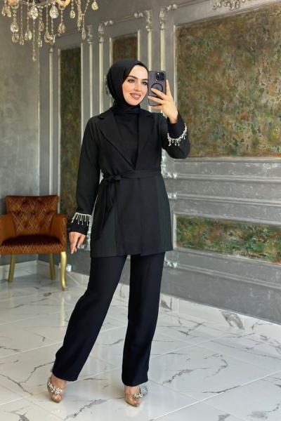 Eylül Ceket Takım Siyah Siyah