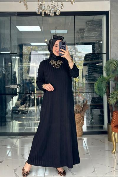 Ezgi Elbise Siyah Siyah