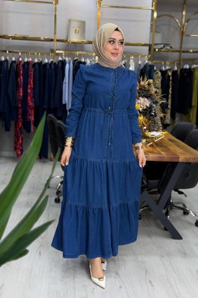 Farah Elbise Kot Mavi kot mavi