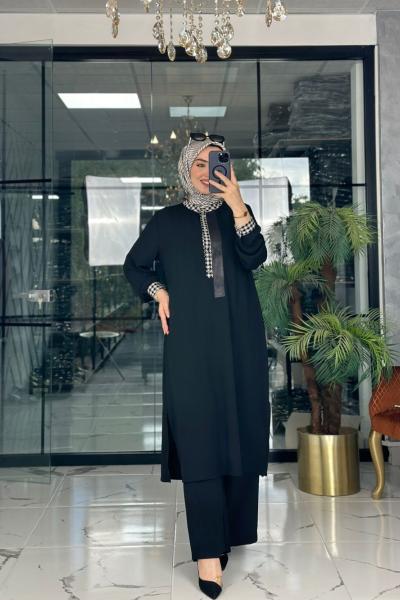 Fulya Pantolon Takım Siyah Siyah