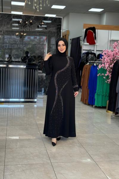 Halime Elbise Siyah Siyah