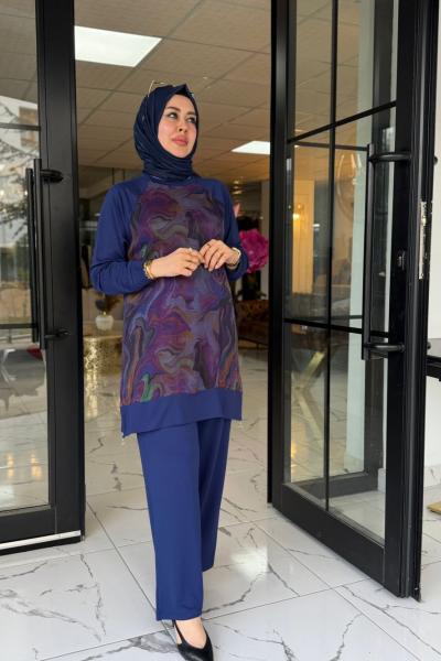 Hande İkili Takım İndigo mavi indigo