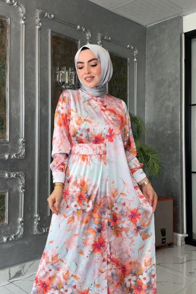 Hesna Elbise-Turuncu Turuncu