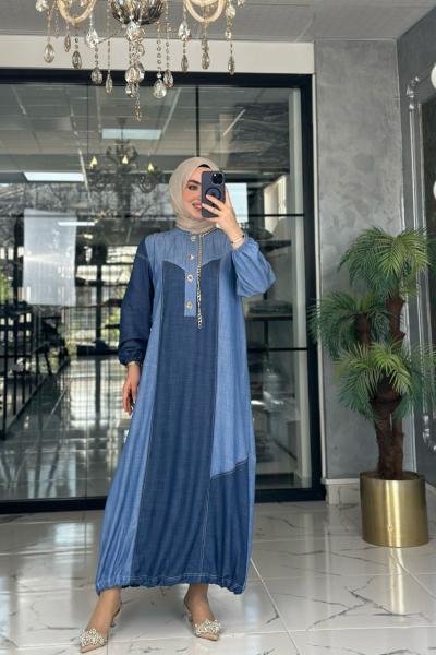Hicret Elbise-Mavi Mavi