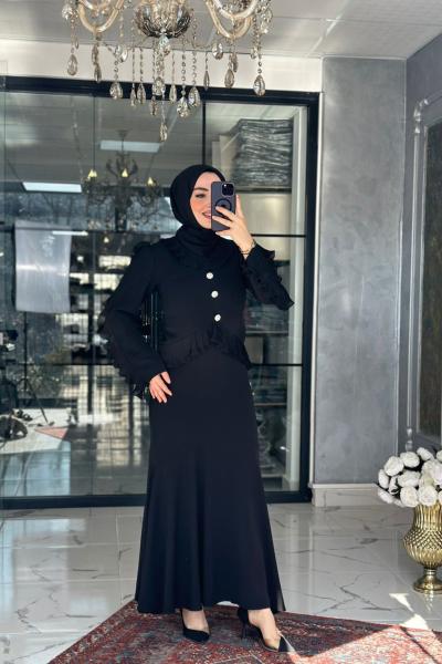 Huri Elbise Siyah Siyah