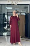 İdil Elbise Bordo Bordo