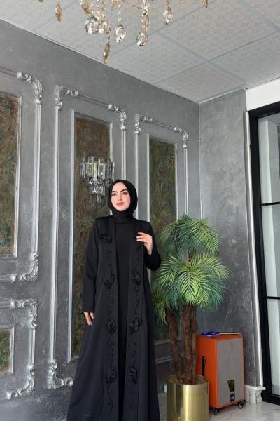 Irmak Abaya-Siyah Siyah
