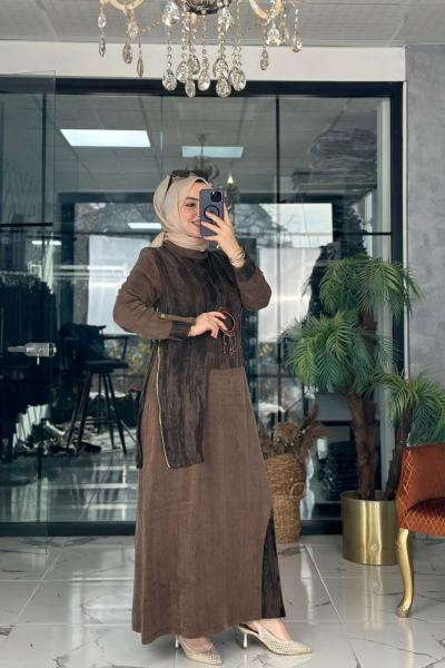 Işık Elbise Kahverengi Kahverengi