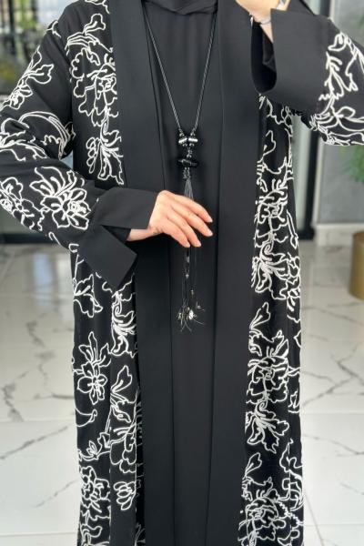 Karmen 2li Abaya-Siyah Siyah