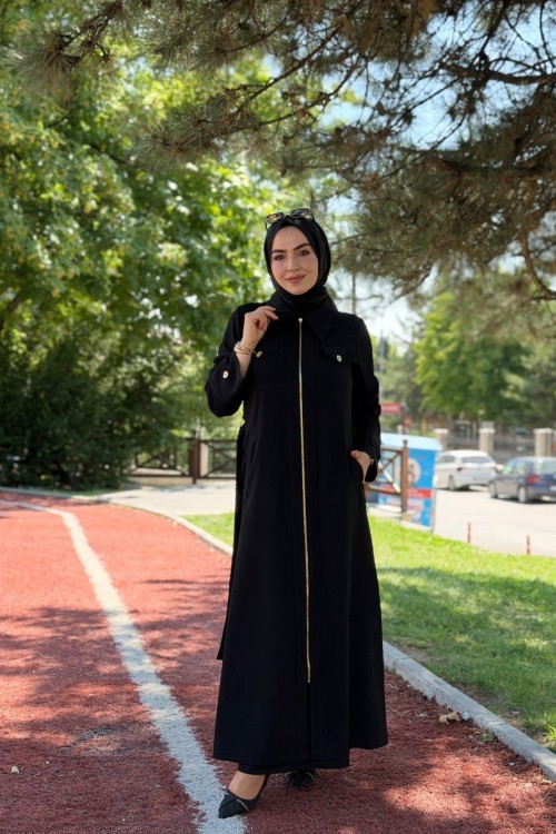 Kuğu Ferace Siyah Siyah