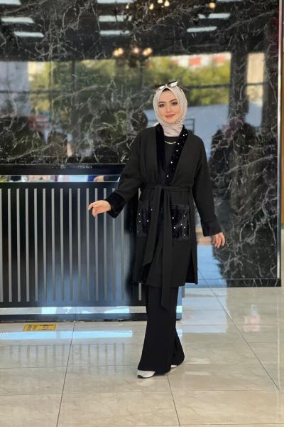 Karel Süet Etek Takım-Siyah Siyah