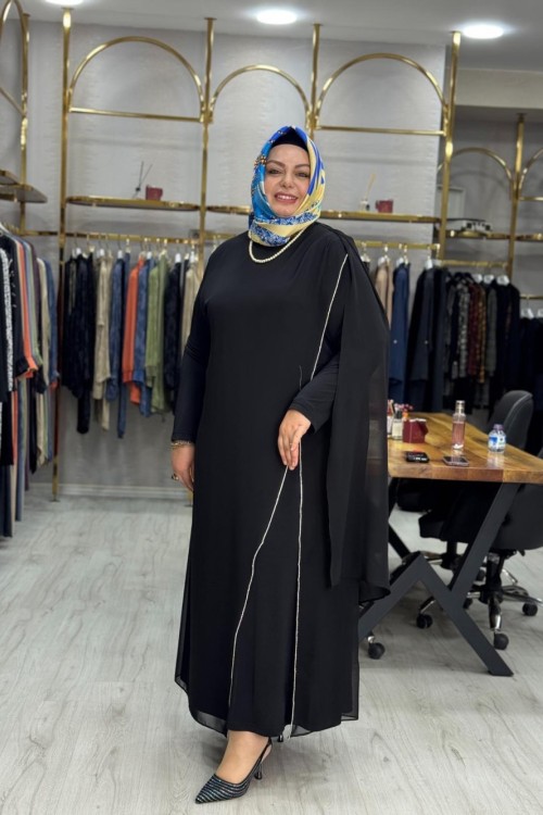 Linet Elbise Siyah Siyah