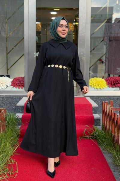 Manolya Elbise Siyah Siyah