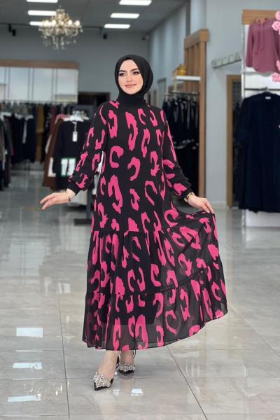 Melike Kaan Elbise Pembe Pembe