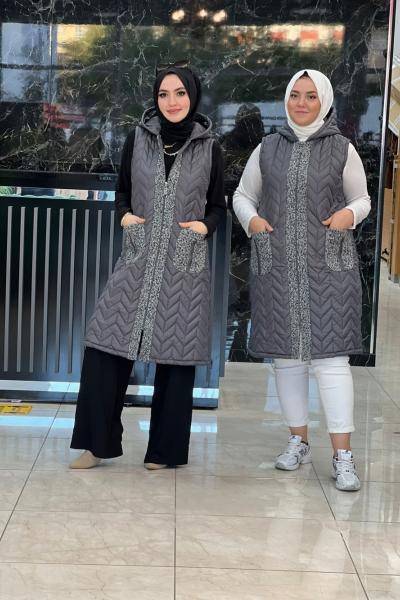 Melis Kapitone Yelek Antrasit Antrasit