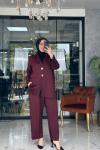 Modern Ceket Takım Bordo Bordo