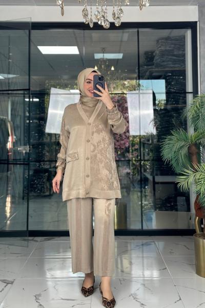 Mücevher Üçlü Takım Taş Taş Rengi