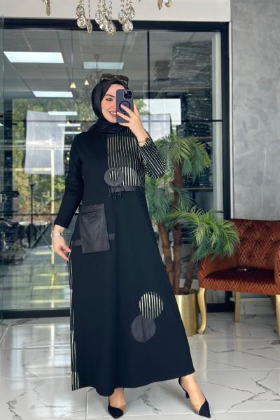 Müjde Elbise Siyah Siyah