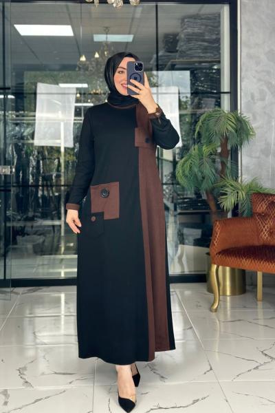 Nare Elbise Kahverengi Kahverengi