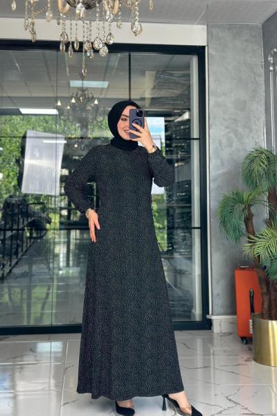 Nazen Elbise-Siyah Siyah