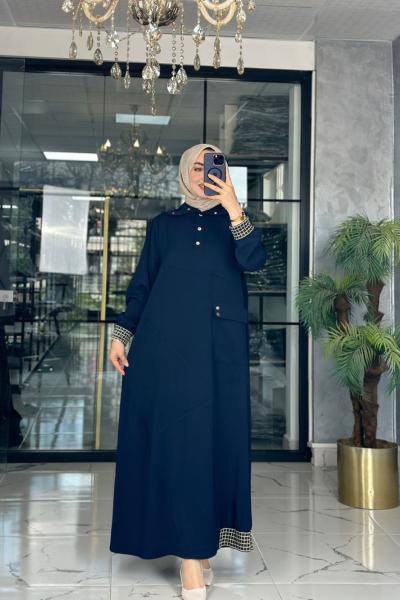 Nergiz Elbise-Lacivert Lacivert