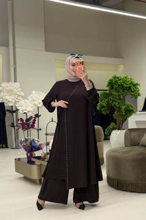 Özge Takım Kahve Kahverengi