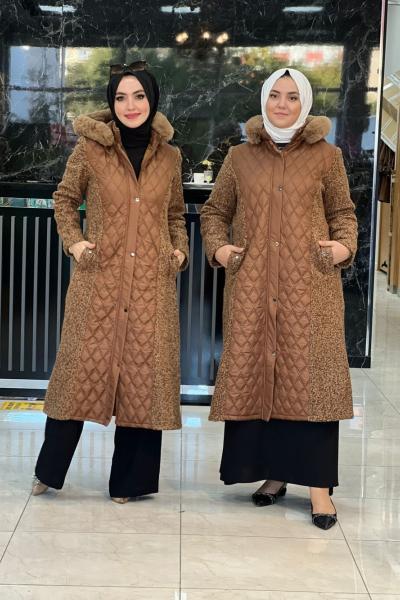 Peluş Detaylı Mont Taba Taba