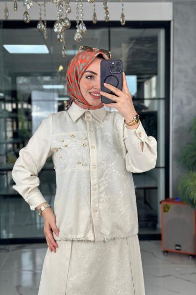 Pera Etek Takım-Krem Krem