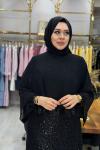 Pul Payet Abiye Siyah Siyah