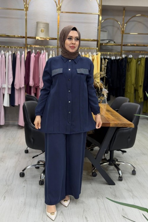 Sahra Tencel Takım Lacivert Lacivert