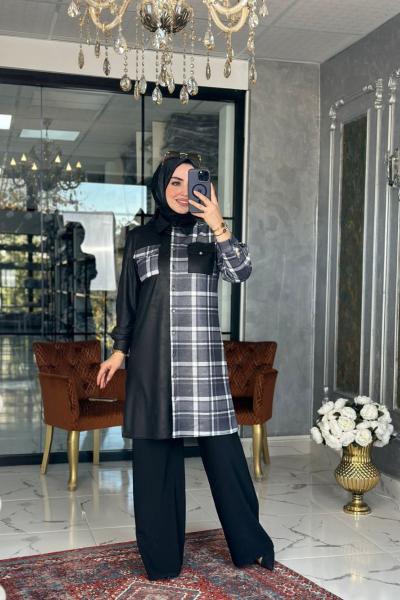 Selenay Tunik Gri  Gri